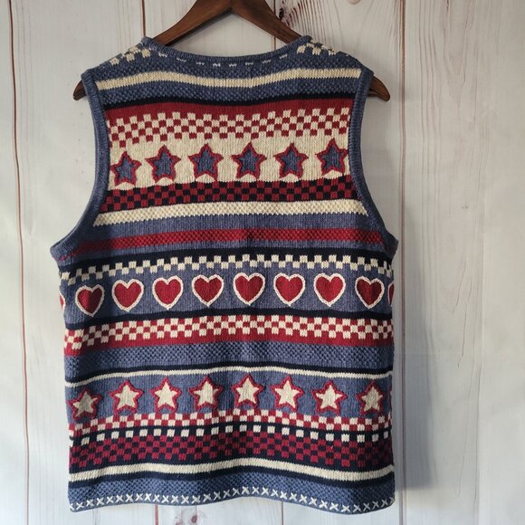 Vintage Christopher & Banks Hand Embroidered Front Zip Granny Knit Sweater Vest - Picture 2 of 6